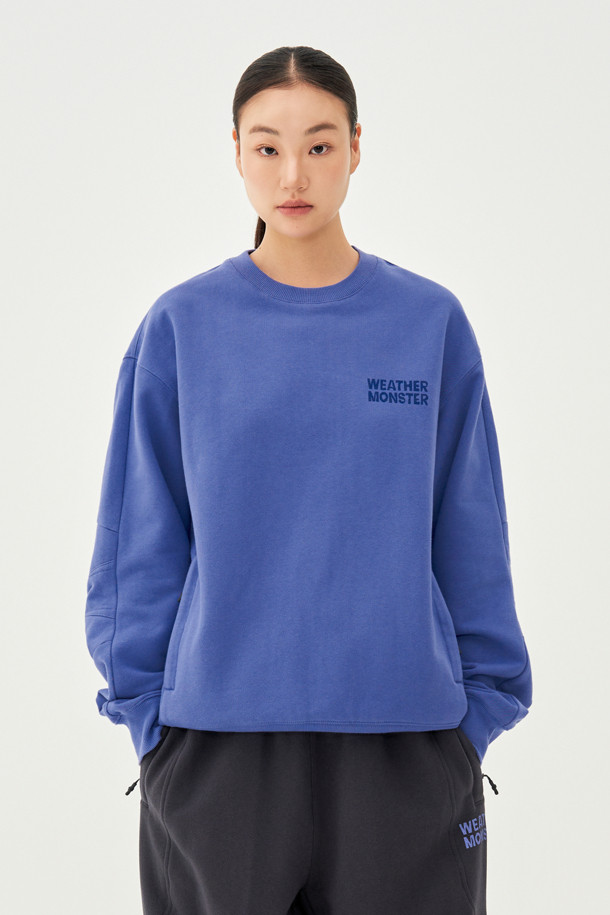 WM 남녀공용 프린트 기모 스웻셔츠_PURPLE-a