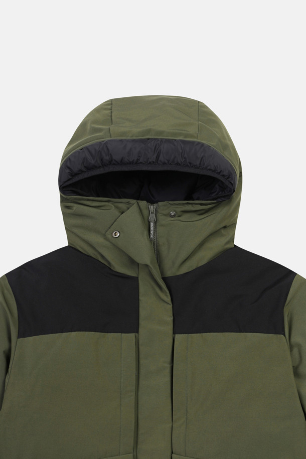 코오롱스포츠-의류 아우터-여성 컬러블록 숏다운