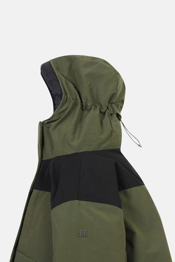 코오롱스포츠-의류 아우터-여성 컬러블록 숏다운