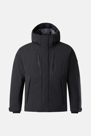 남성 후드일체형 논퀼팅 미드 다운