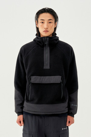 WM 남성 플리스 아노락_BLACK-a