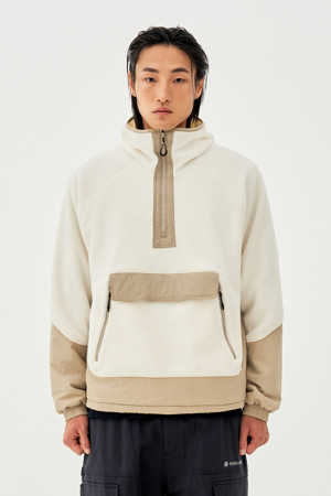 WM 남성 플리스 아노락_IVORY-a