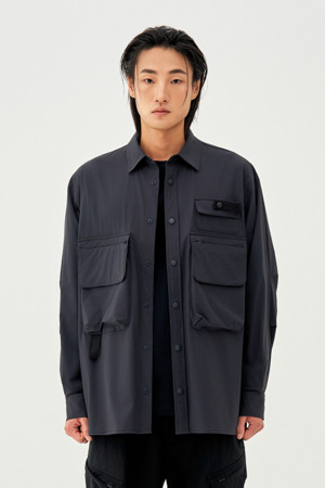 WM 남녀공용 피싱 유틸리티 셔츠_GREY-a