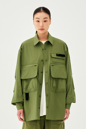 WM 남녀공용 피싱 유틸리티 셔츠_KHAKI-a