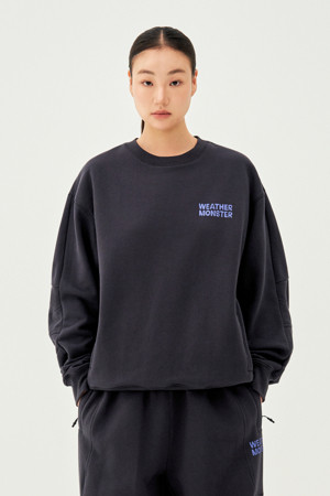 WM 남녀공용 프린트 기모 스웻셔츠_GREY-a