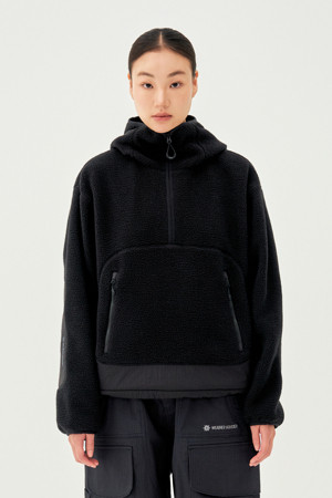 WM 여성 플리스 아노락_BLACK-a