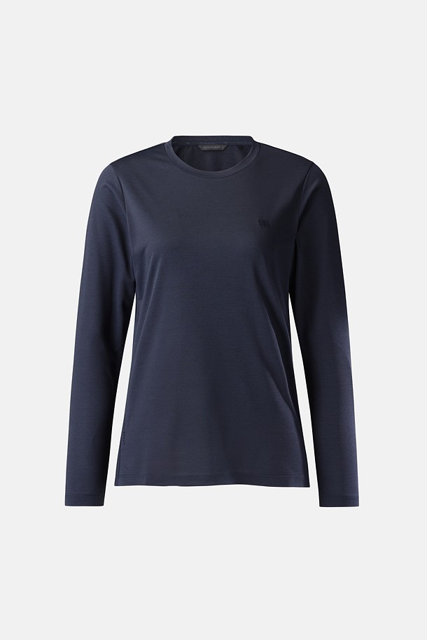 여성 베이직 라운드넥 긴팔 티셔츠_NAVY-a