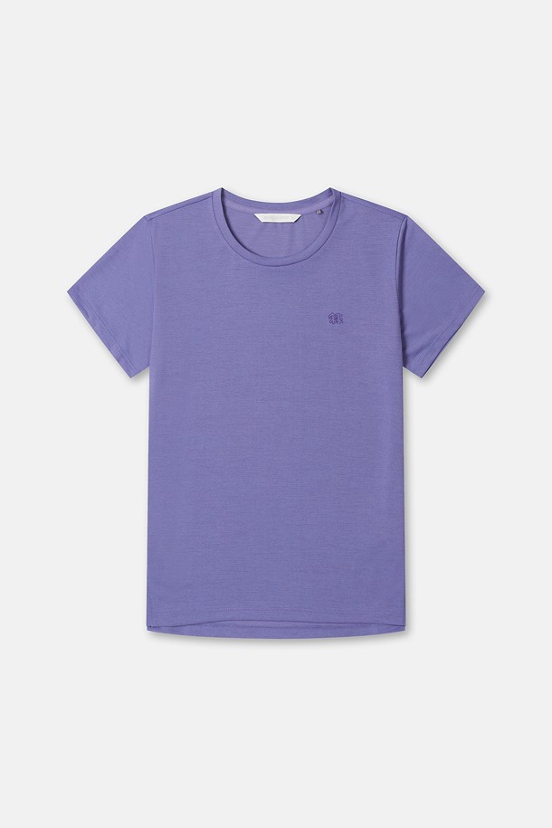 여성 모스드라이 베이직 라운드넥 반팔 티셔츠_PURPLE-a