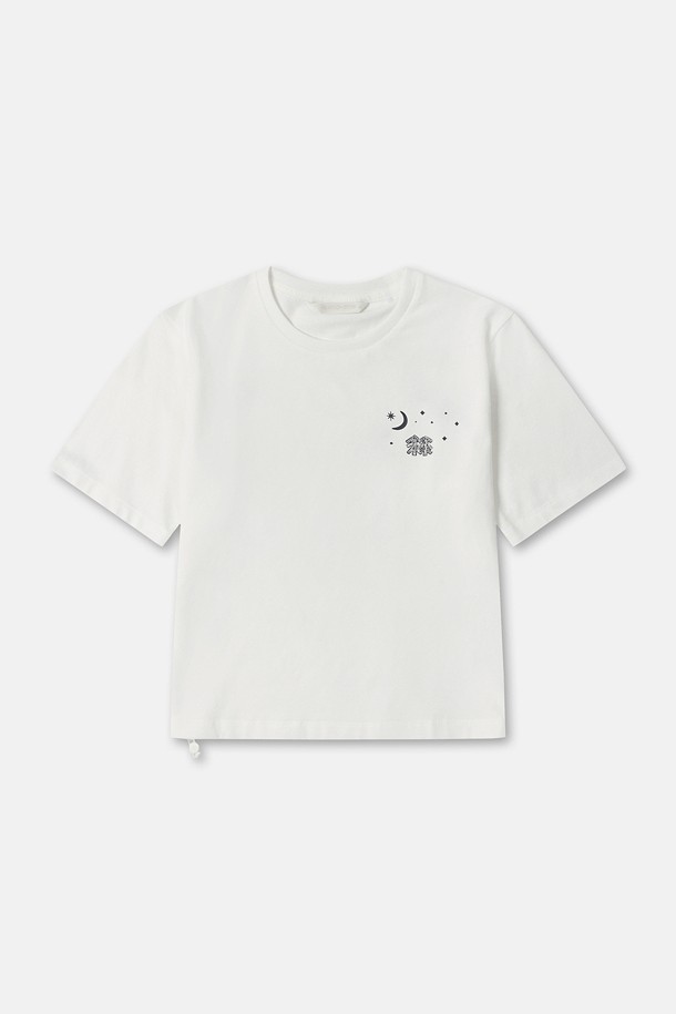 여성 모스플렉스 소로나 크롭 그래픽 라운드넥 반팔 티셔츠_WHITE-a