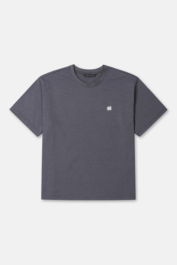 여성 모스플렉스 소로나 릴렉스핏 그래픽 라운드넥 반팔 티셔츠_GREY-a