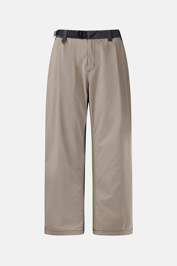 [KS X ORUMM] 남녀공용 루즈핏 컬러블럭 볼더 팬츠_BEIGE-a