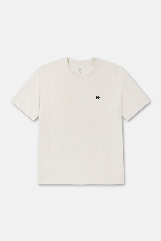 [KS X ORUMM] 남녀공용 볼더링 베이직 로고 반팔 티셔츠_IVORY-a