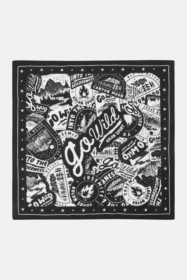 남녀공용 하이킹 그래픽 반다나_BLACK-a