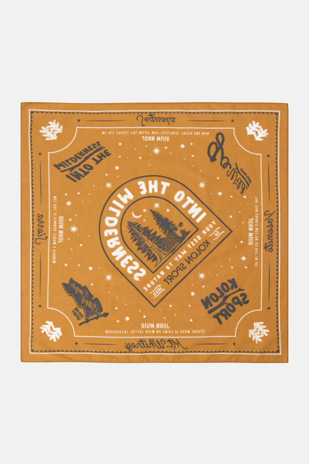 남녀공용 하이킹 그래픽 반다나_YELLOW-a