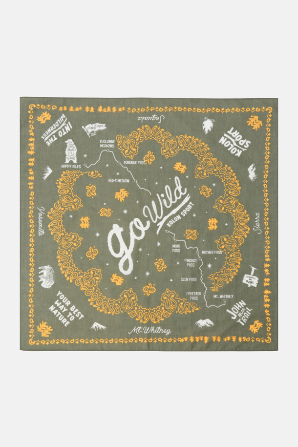 남녀공용 하이킹 그래픽 반다나_KHAKI-a