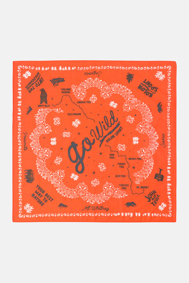 남녀공용 하이킹 그래픽 반다나_ORANGE-a