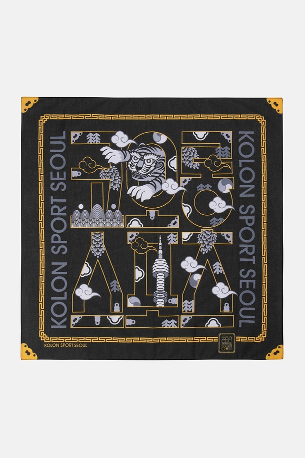 [Seoul Exclusive] 남녀공용 그래픽 반다나_BLACK-a