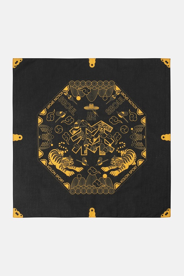 [Seoul Exclusive] 남녀공용 그래픽 반다나_BLACK-a