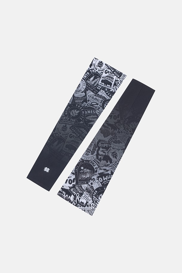 남녀공용 모스드라이 심리스 프린트 팔토시_BLACK-a