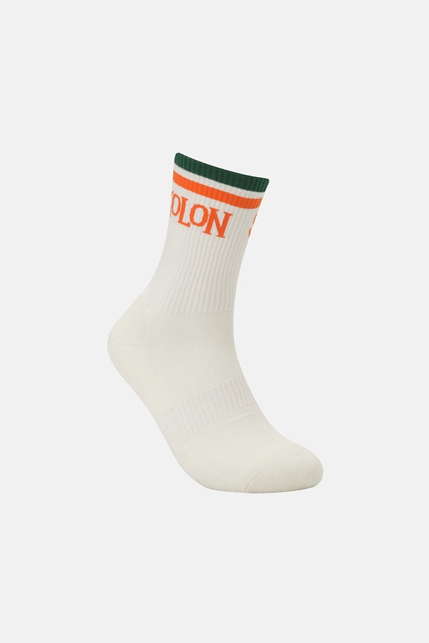 남녀공용 레트로 크루 삭스_BEIGE-a