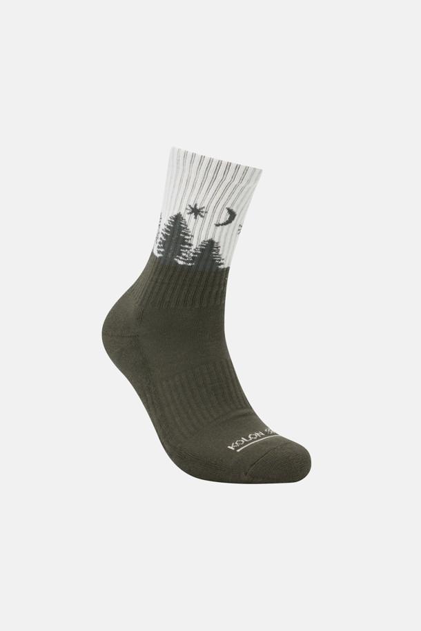 남녀공용 문 나이트 크루 삭스_KHAKI-a