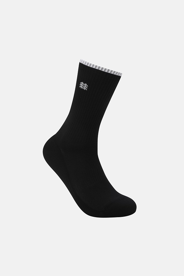 남녀공용 에센셜 크루 삭스_BLACK-a