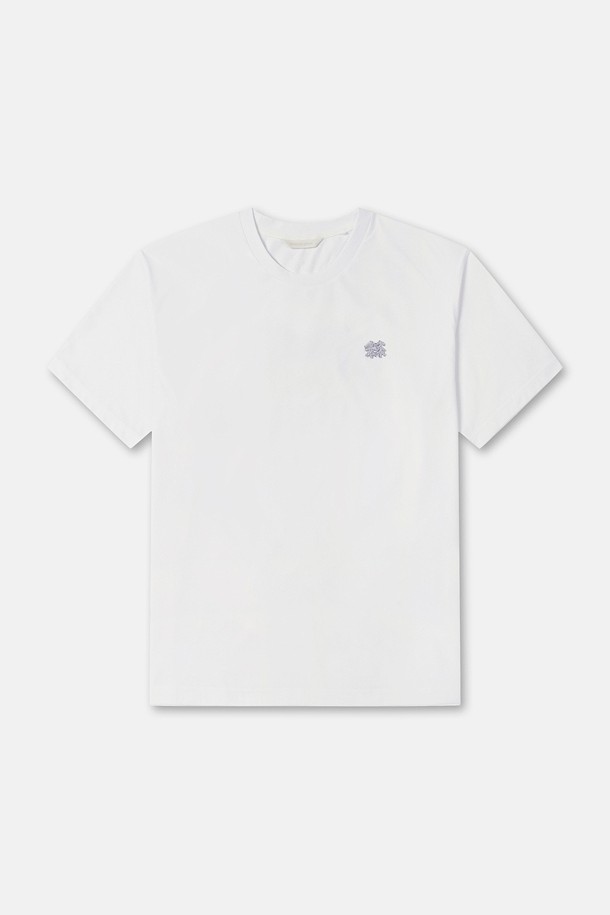 남녀공용 소로나 그래픽 라운드넥 반팔 티셔츠_WHITE-a