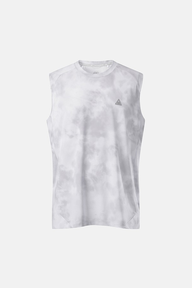 [TRAIL] 남성 프린트 라운드넥 슬리브리스_GREY-a