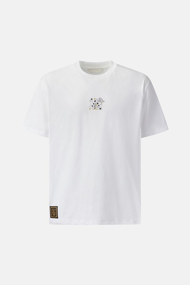 [Seoul Exclusive] 남녀공용 소로나 그래픽 라운드넥 반팔 티셔츠_WHITE-a