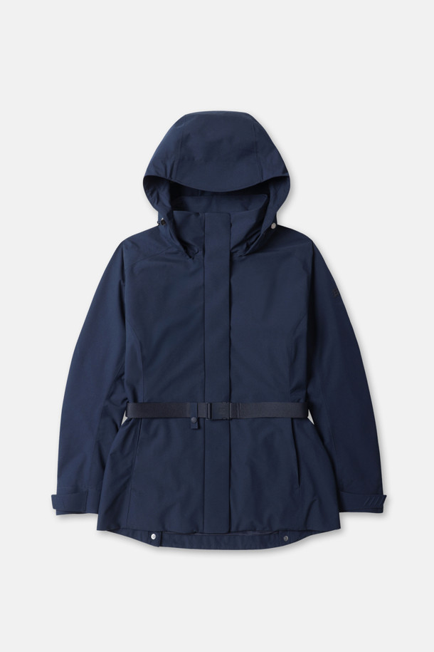 여성 웨더 2L 벨티드 후드 재킷_NAVY-a