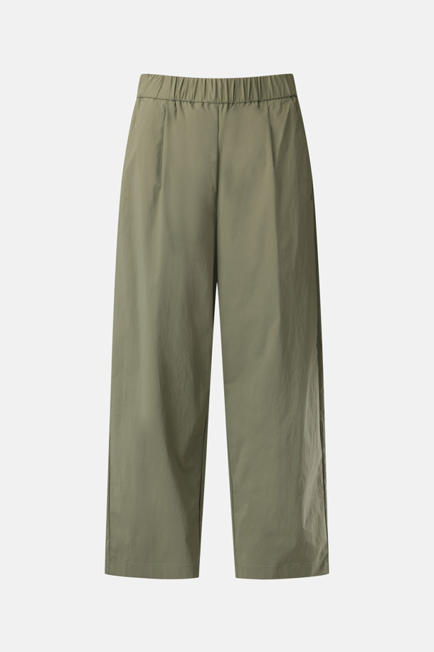 여성 테이퍼드핏 크롭 팬츠_GREEN-a