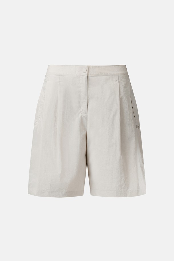 여성 데이팩 버뮤다 투턱 쇼츠_BEIGE-a