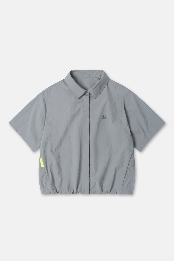 여성 데이팩 크롭 반팔 셔츠_BLUE-a