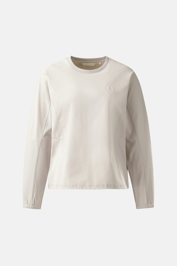 여성 하이브리드 라운드넥 긴팔 맨투맨_BEIGE-a