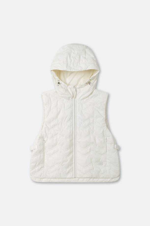 여성 키퍼 크롭 후드 인슐레이션 베스트_IVORY-a