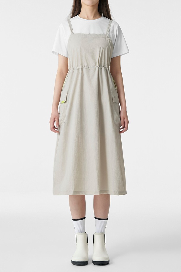 여성 데이팩 슬리브리스 원피스_BEIGE-a