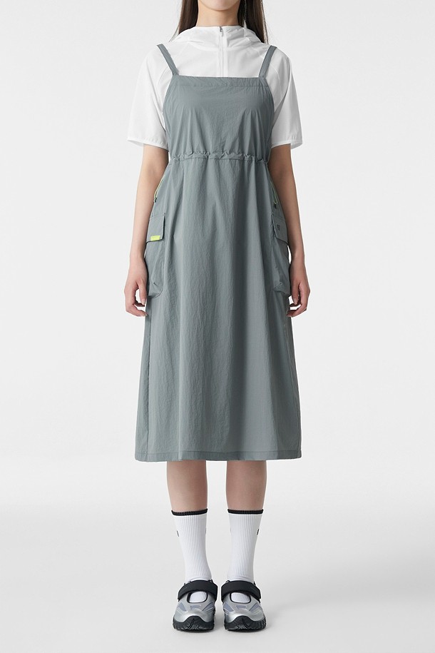 여성 데이팩 슬리브리스 원피스_BLUE-a