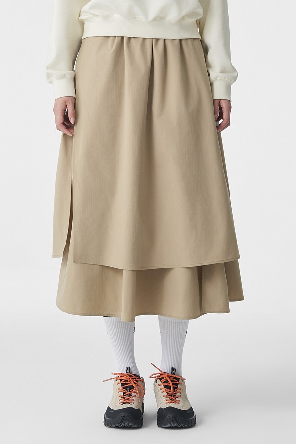 [Atelier Line] 여성 멀티 레이어 스커트_BEIGE-a