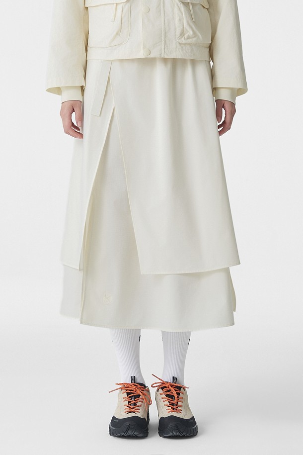 [Atelier Line] 여성 멀티 레이어 스커트_IVORY-a