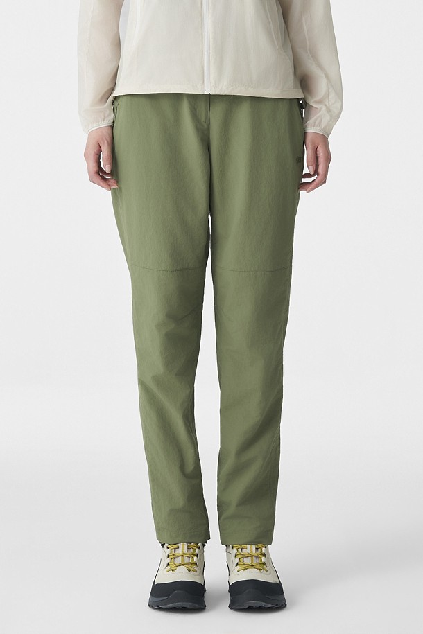 여성 패커블 레귤러핏 팬츠_KHAKI-a