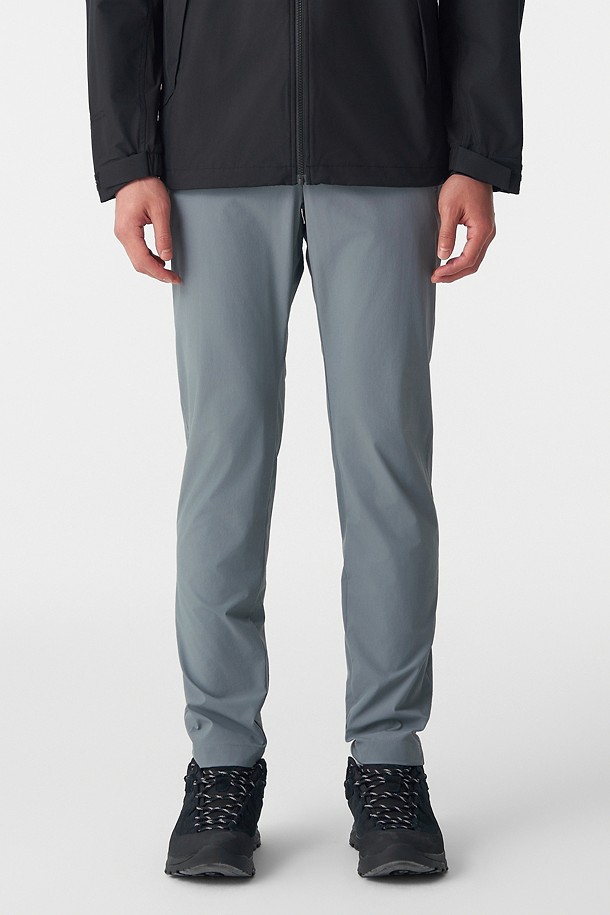 남성 슬림핏 스탠다드 노턱 팬츠_GREY-a