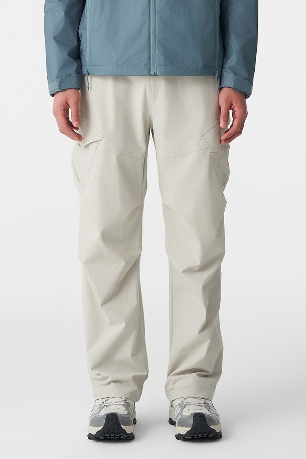 남성 나일론 와이드핏 카고 팬츠_GREY-a