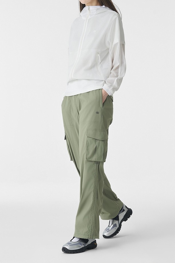 코오롱스포츠-의류 하의-여성 레귤러핏 퍼커링 팬츠