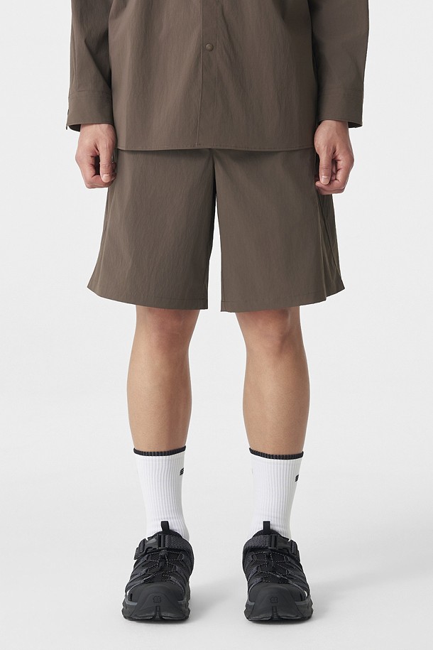 [Atelier Line] 남성 벨티드 이지 쇼츠_BROWN-a