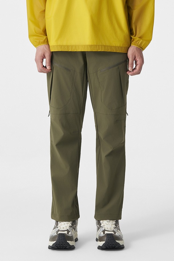 남성 레귤러핏 카고 팬츠_KHAKI-a