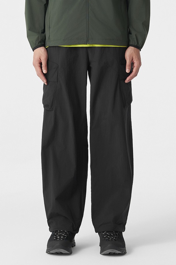 남성 와이드핏 카고 팬츠_BLACK-a