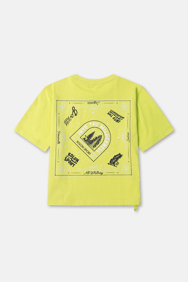 코오롱스포츠-의류 상의-여성 모스플렉스 소로나 크롭 그래픽 라운드넥 반팔 티셔츠