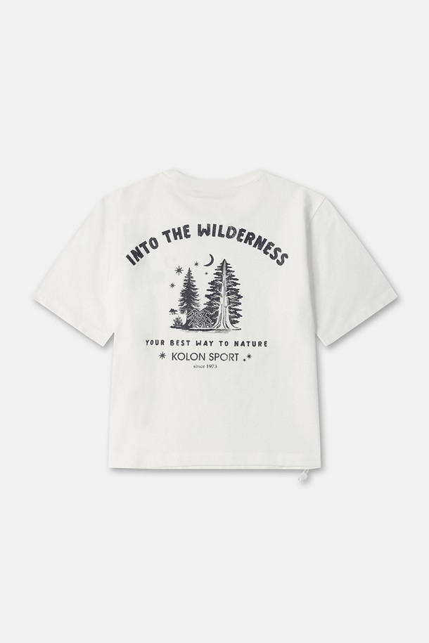 코오롱스포츠-의류 상의-여성 모스플렉스 소로나 크롭 그래픽 라운드넥 반팔 티셔츠