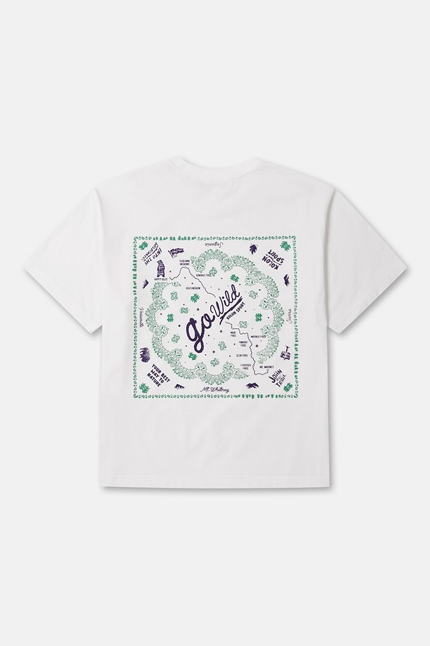 코오롱스포츠-컬렉션 백패킹-여성 모스플렉스 소로나 릴렉스핏 그래픽 라운드넥 반팔 티셔츠