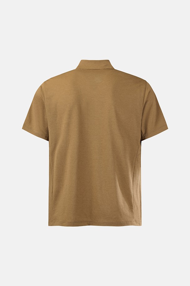 코오롱스포츠-의류 상의-남성 모스드라이 베이직 집업 반팔 티셔츠